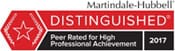 Martindale-Hubbell | Distinguished | Peer Rated for High Professional Achievement | 2017